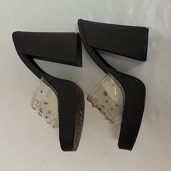 Y2K Sketchers something else clear plastic rhinestone studded platforms sz 7 - Picture 1 of 8